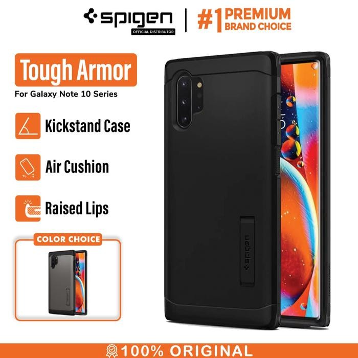 TERLARIS~ [bimowarso] Case for Galaxy Note 10 Plus / Note 10 Spigen Tough Armor Anti Shock - Black, 
