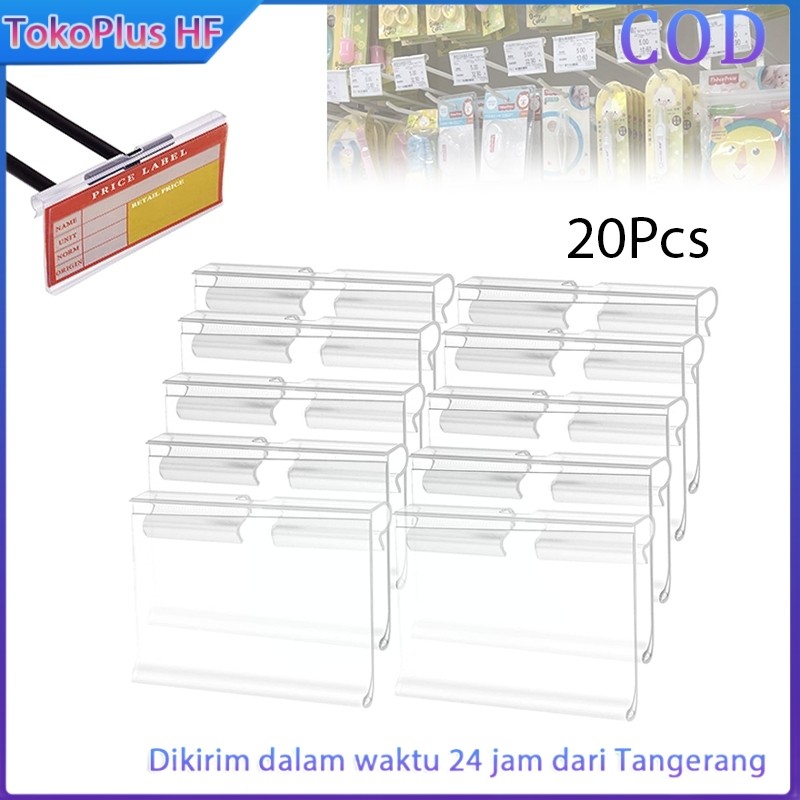 

Isi 20 Pcs Acrylic label /Tampilan Label Harga/Akrilik Price Tag Akrilik/Transparan Display Harga TokoPlus HF
