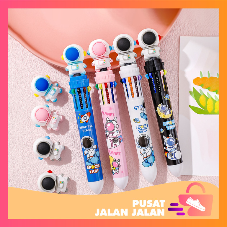 

Pusat Jalan-Jalan - S6221 Pulpen Mekanik 10 Warna / Bolpoin Lucu Karakter Astronot / Pena Sekolah Multi Warna / Bolpoin 10 Warna Karakter Lucu