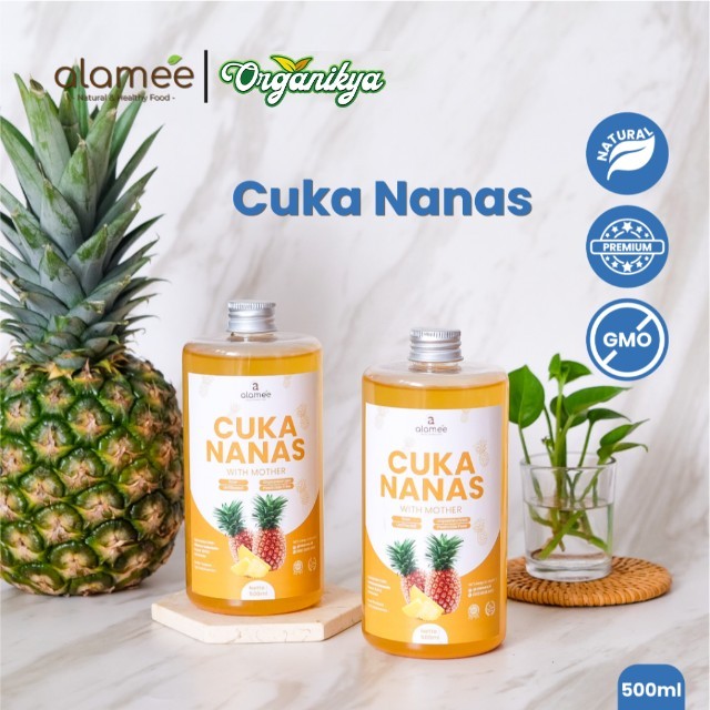 

ALAMEE Cuka Nanas Original Pineapple Cider Vinegar With Mother Organik Asli 500ml organikya