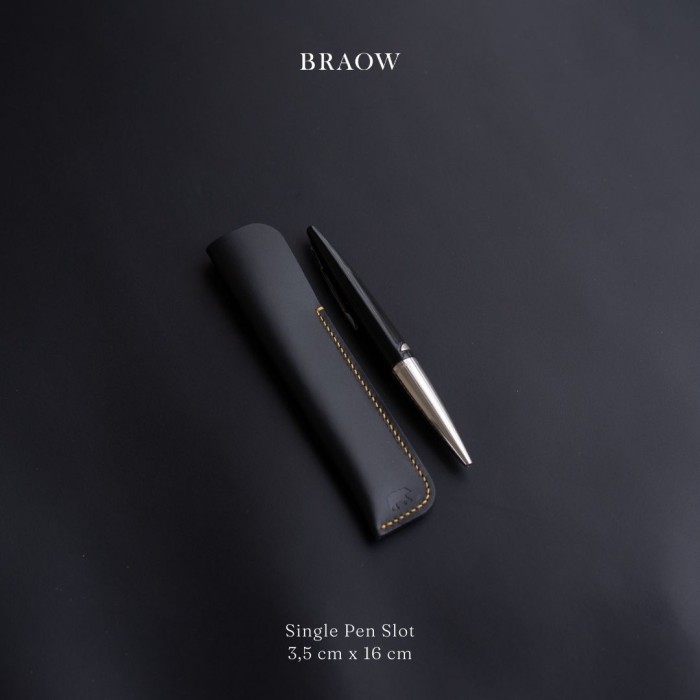 

[N E W] Leather Pen Sleeve, Pen Case, Fountain Pen Case, tempat pensil kulit - Hitam
