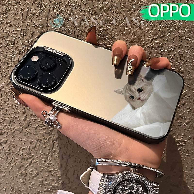 Keren Brand Glossy Hologram PC Case OPPO A18 A57 A16 A15 A17 A60 A3x A3s A5s A54 A53 A12 A31 A58 A1K