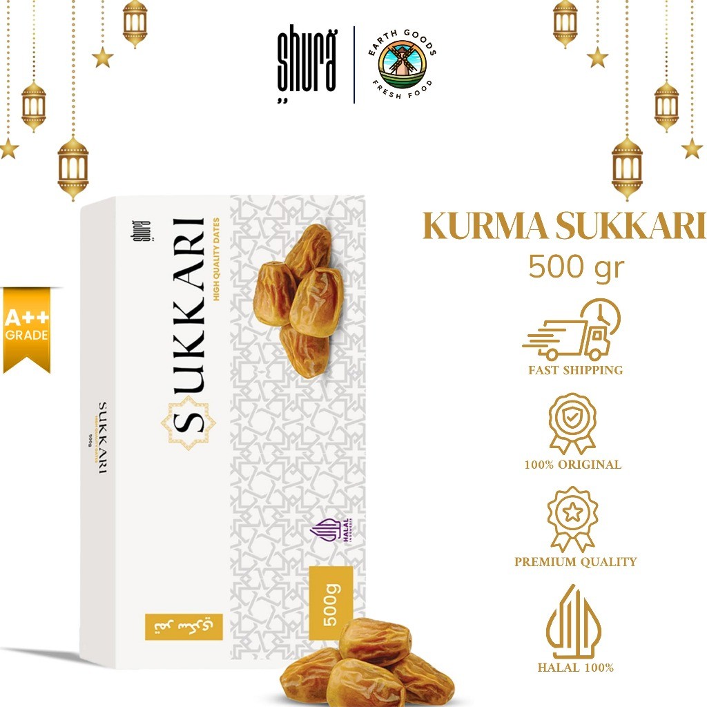 

Shura Kurma Sukkari Box 1kg Oleh Oleh Haji Premium Original High Quality