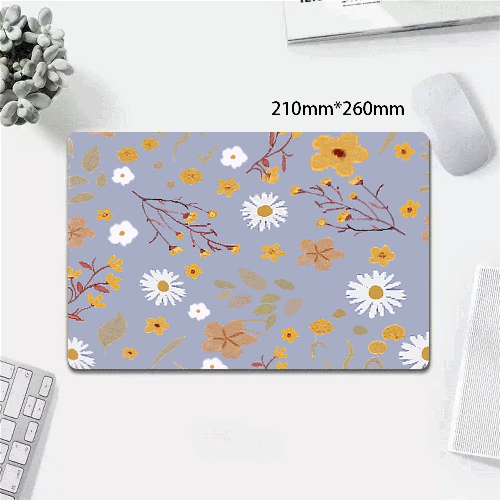 Cute Checkered Flower Anti slip Mouse Pad - PU Waterproof Aesthetic Mouse pad
