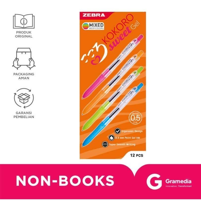 

Zebra - Pulpen Kokoro Gel 05 Warna Hitam (12 pcs)
