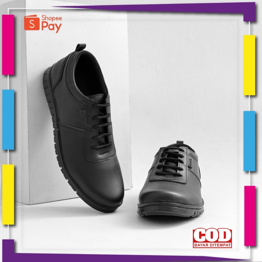 UKURAN SIZE 37 38 39 40 41 42 43 44 45 / Sepatu Pantofel Pria Casual d098 Hitam Sol Karet Tpr Pantof