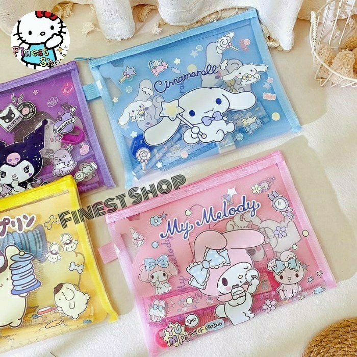 

Stationery Set Tas Kotak Pensil SANRIO Pouch Buku Souvenir Goodie Bag - Set Pompurin