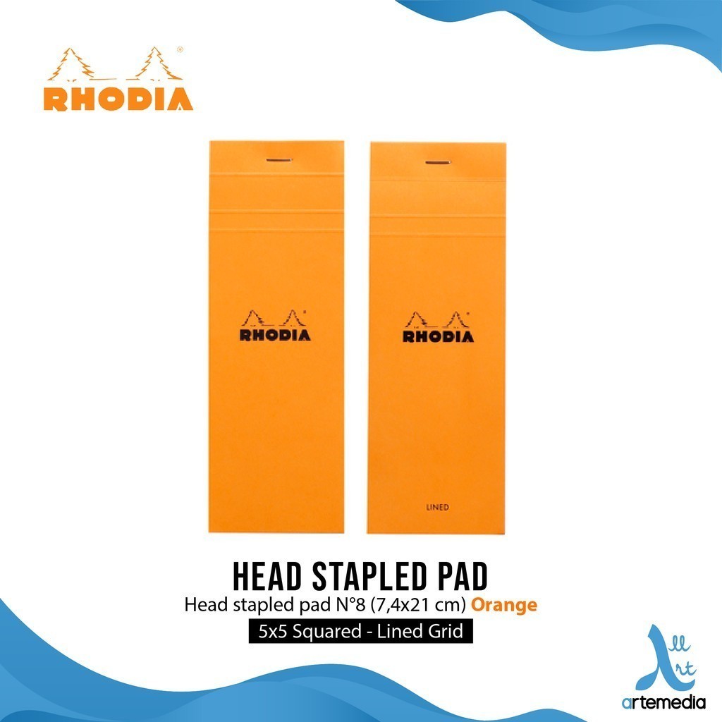 

Rhodia Head Stapled Pad 7,4x21cm N8 Notepad Buku Catatan