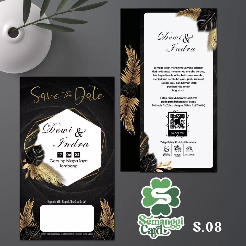 Semanggi 08 Cetak Undangan Pernikahan Aesthetic atau Undangan Cetak Siap Sebar Bahan kertas BC Grati