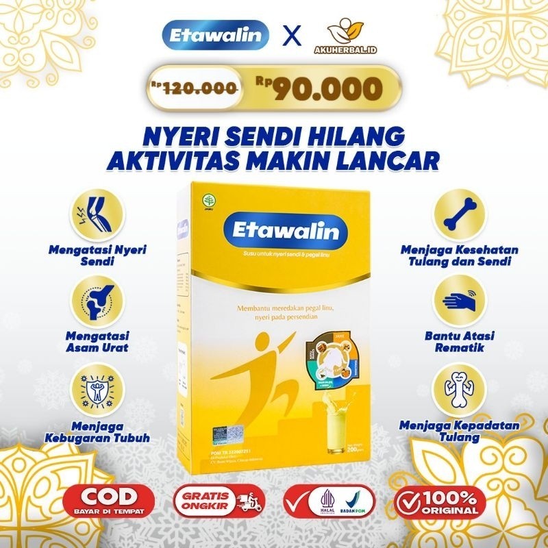 

ETAWALIN 1 BOX - ATASI ASAM URAT, REMATIK, NYERI SENDI & TULANG