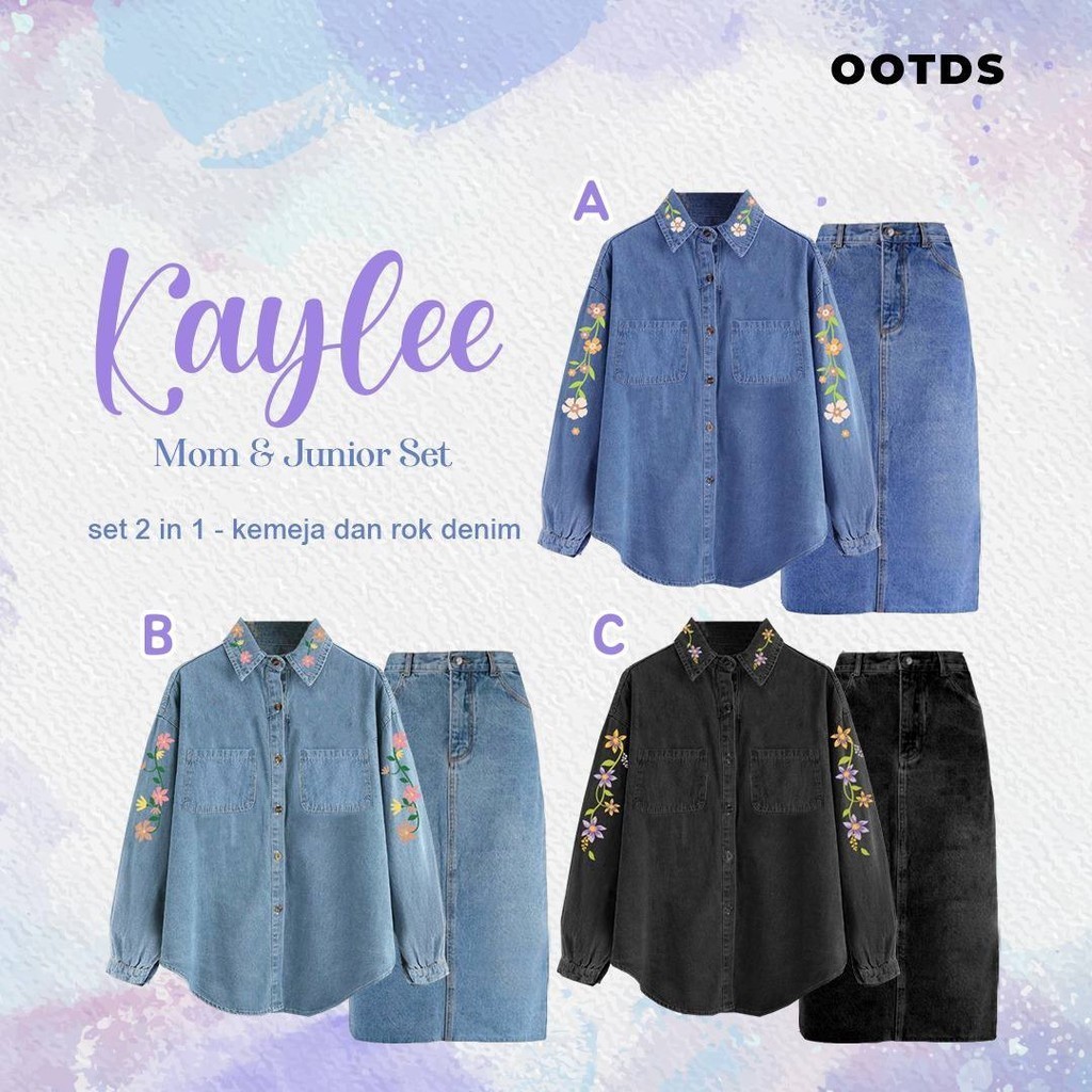 Kaylee Set Denim Moms & Junior OOTD