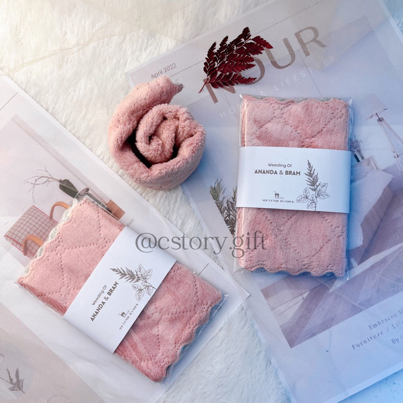 Souvenir Pernikahan Nikah Ulang Tahun Aqiqah Handuk Kecil Lap Tangan Microfiber