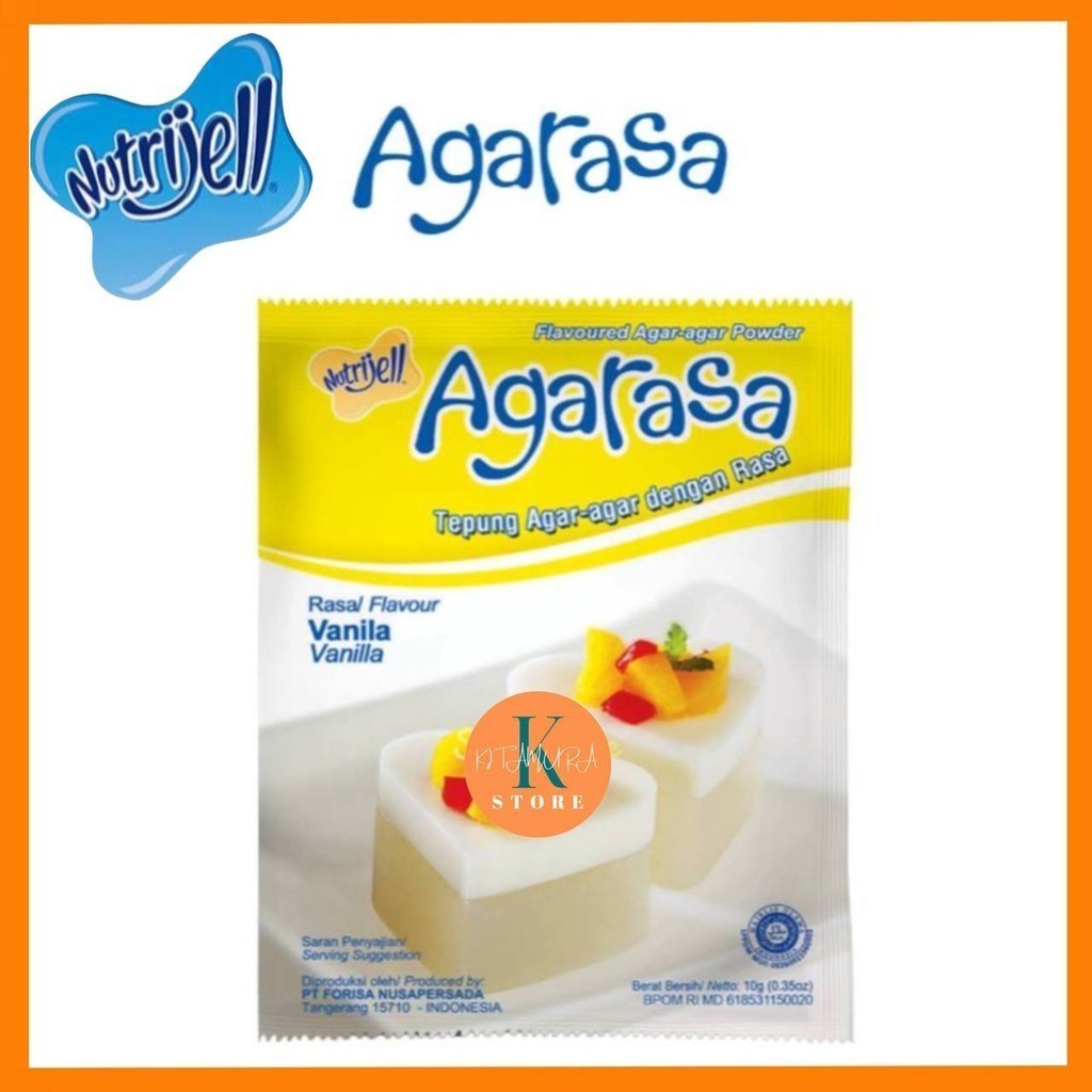 

AGARASA Nutrijel 10gr Rasa Vanila Tepung Agar Pudding Vanilla Ekonomis