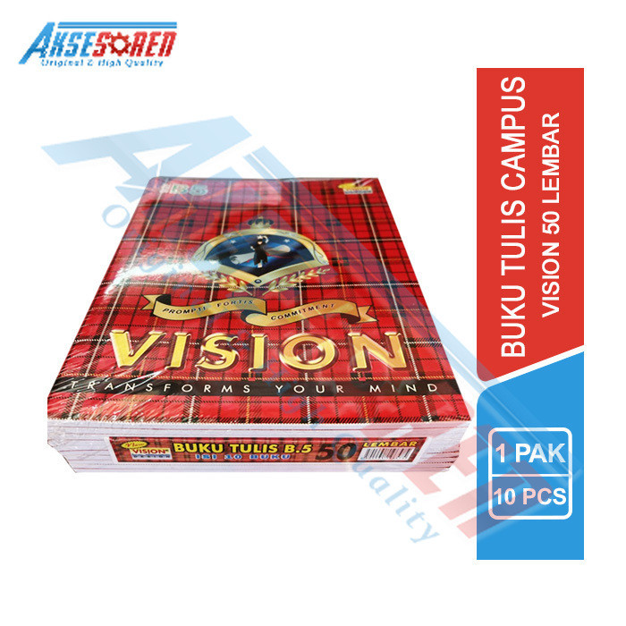 

Buku Tulis Kampus Vision [Isi 36 50 Lembar/10 Buku] / Buku Campus 1 Pack / Buku Kampus / Buku Sekolah 1 Pak / Buku Tulis 1 Pak / Buku Tulis Kampus / Buku Tulis Sekolah 1 Pak Murah / Buku Tulis Sekolah Kuliah SMP SMA Kuliyah