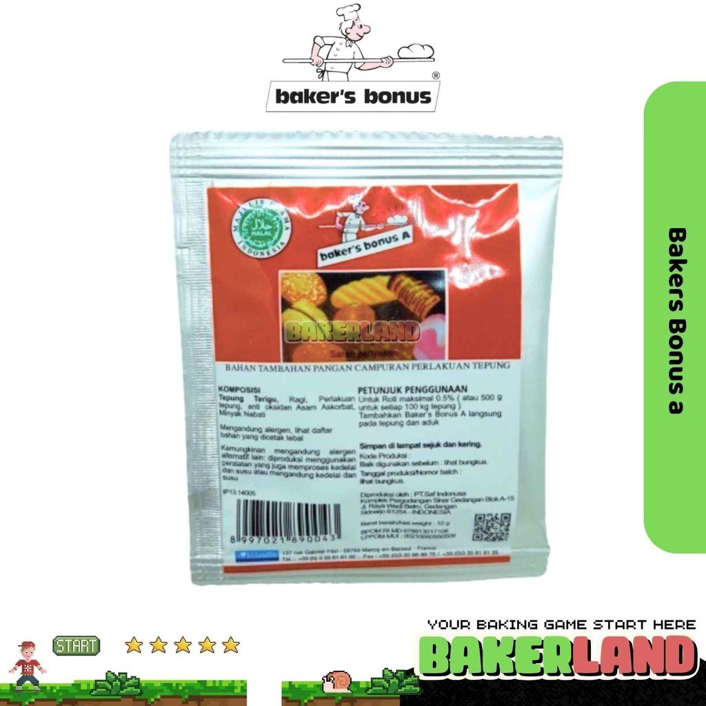 

Bread Improver Baker Bonus A Sachet / Bread Improver / Baker Bonus A Sachet / Bread Improver Untuk Roti / Pelembut Roti Bread Improver