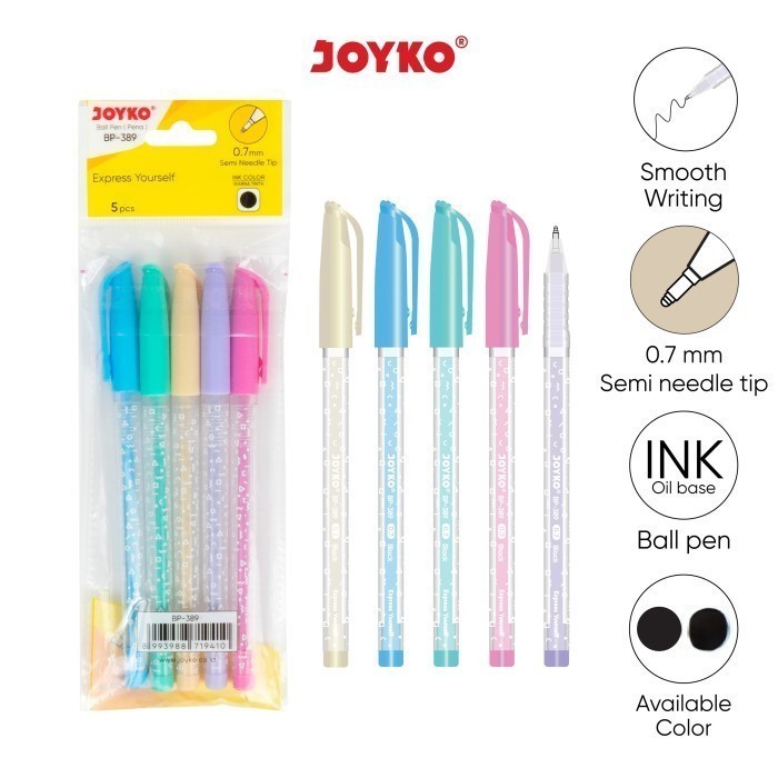 

Ball Pen Pulpen Pena Joyko BP-389 Express Yourself 0.7 mm 1 Set 5 Pcs