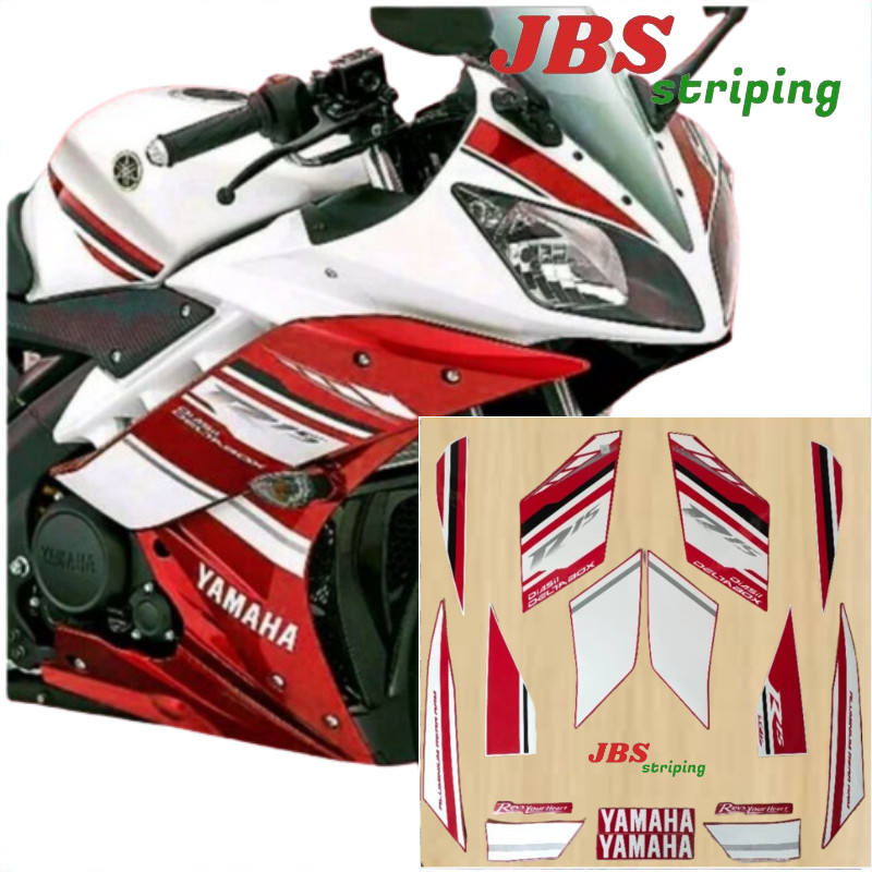 Stiker r 15 striping  Yamaha R15 R 15 merah putih tahun 2015