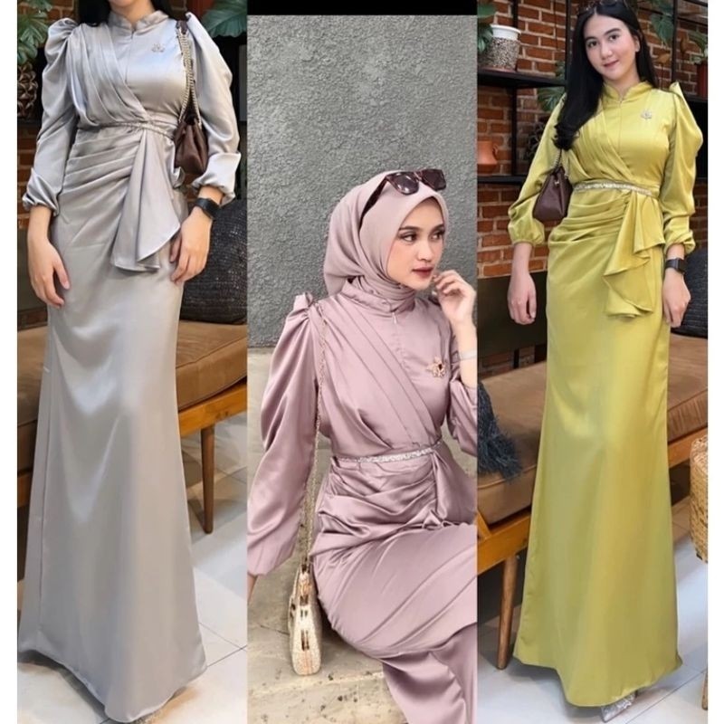 Irish Dress Gratis Bross dan Belt Mewah Kondangan Jumbo Premium Promo Flash Sale