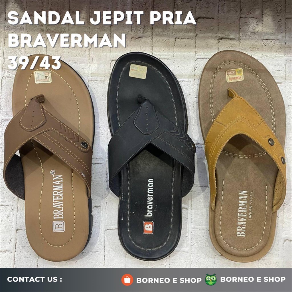 [BISA COD] Sendal Pria Braverman Sendal Jepit Casual Sendal Jalan Sendal Nyaman dan Empuk Size 39/43