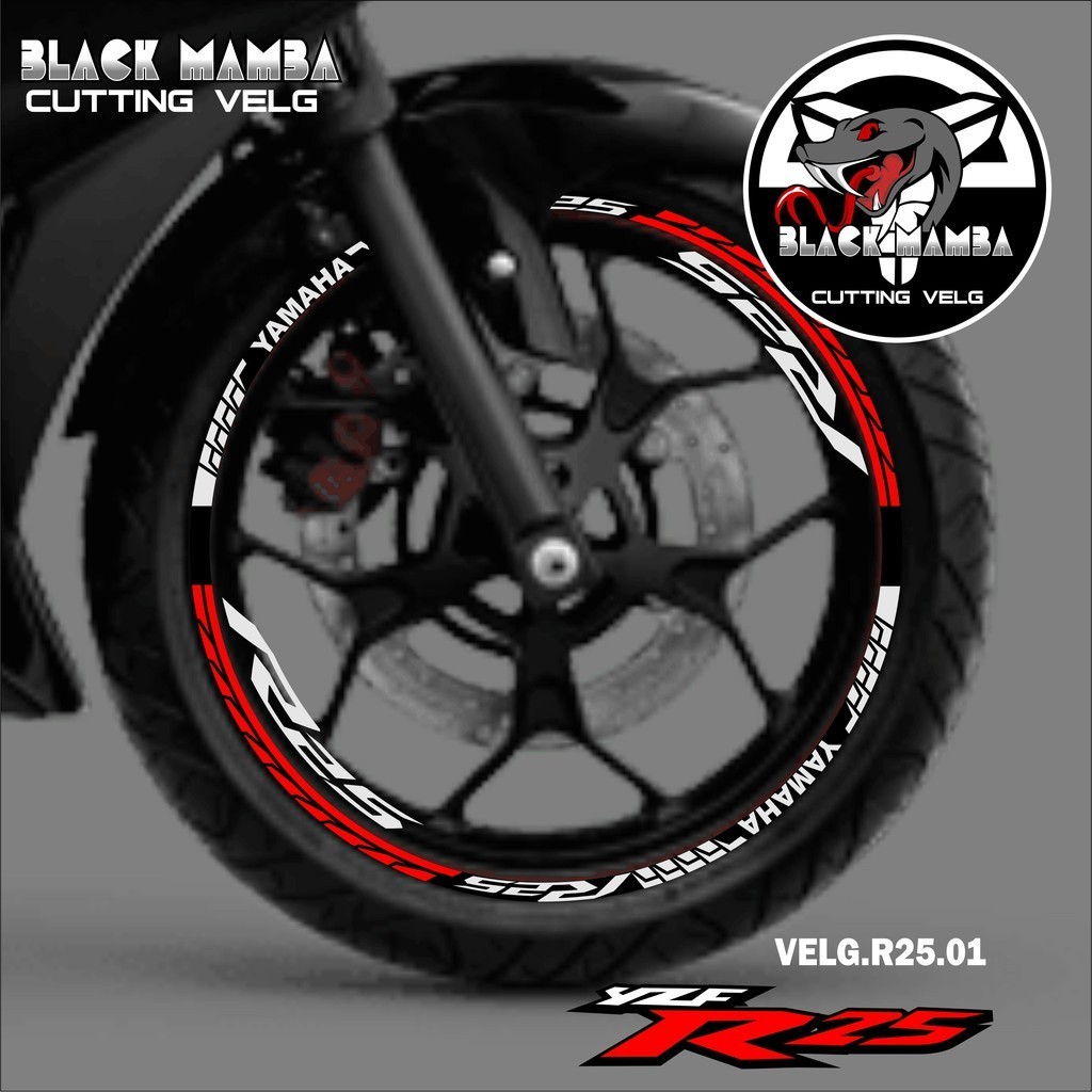 (COD) CUTTING STICKER VELG R25 - STIKER LIS LIST VARIASI BAN/VELG YAMAHA R25 01