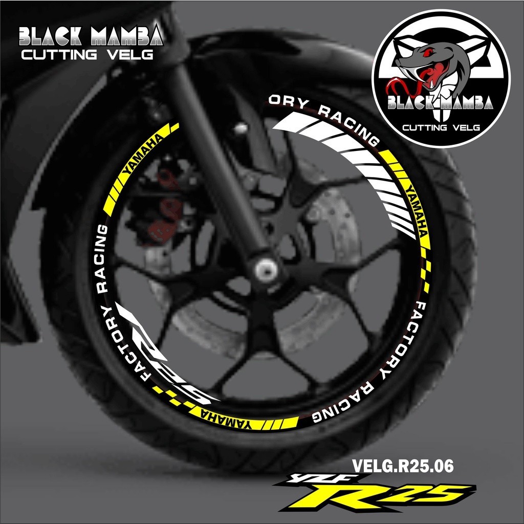 (COD) CUTTING STICKER VELG R25 - STIKER LIS LIST VARIASI BAN/VELG YAMAHA R25 06