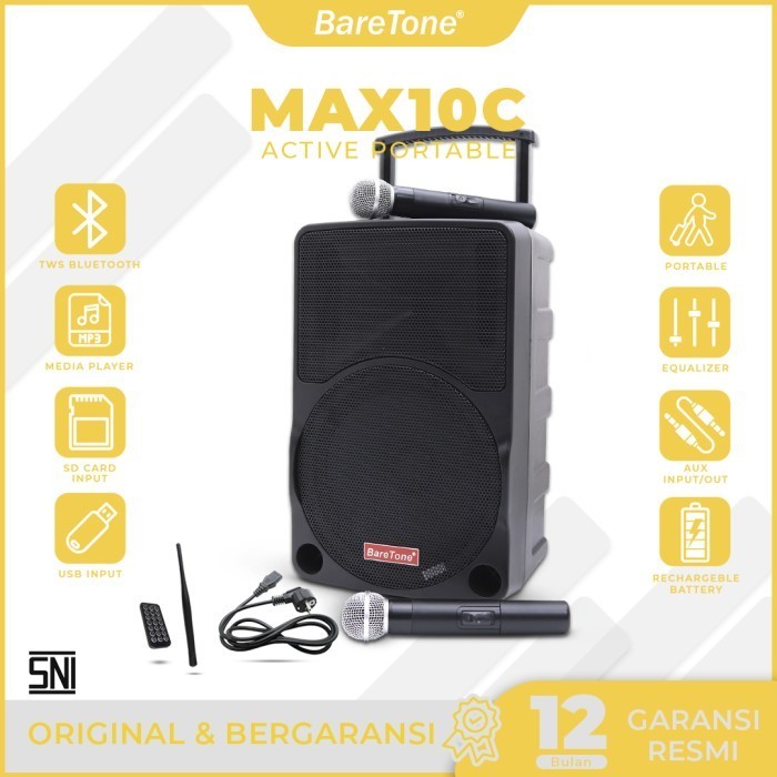 [PROMO HARGA TERMURAH] Speaker Portable 10Inch BareTone MAX10C