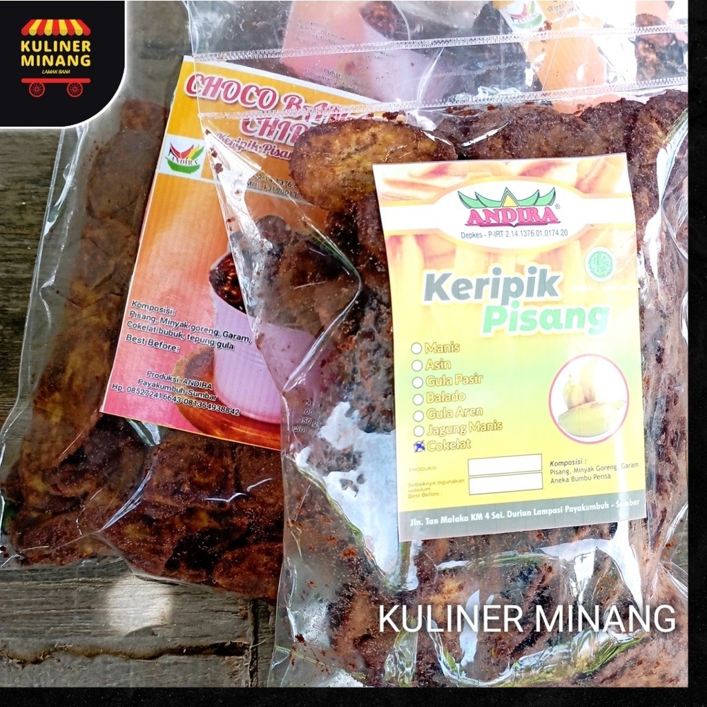 

Kripik Pisang Coklat Cemilan Khas Kuliner Minang