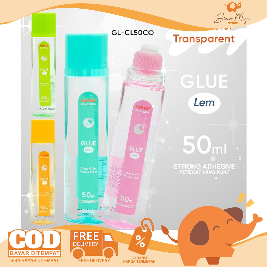 

JOYKO Glue Liquid GL-CL50CO Lem Kertas Cair Bening Color Transparant 50ml