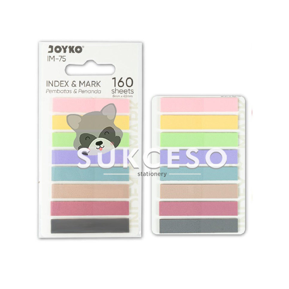 

Joyko Index & Memo IM-75 Pengingat Notes Pembatas Pastel 8 Warna Plastik Waterproof Murah