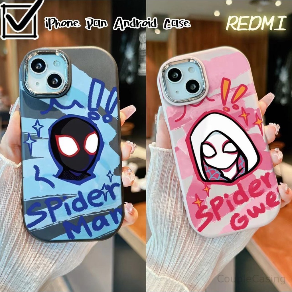 [iPhone Dan Android Case]Case Couple SPIDERMAN Casing Hp REDMI 9 9A 9I 9C 9T 10 10C 12 12C 13C 11A N