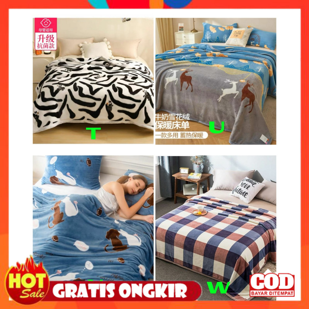 KAIN HALUS ADEM LEMBUT TEBAL / Selimut Bulu Halus 180 X 200