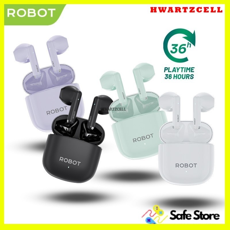 Robot Wireless Earphone Airbuds T60 Original TWS Bluetooth Garansi 1 Tahun