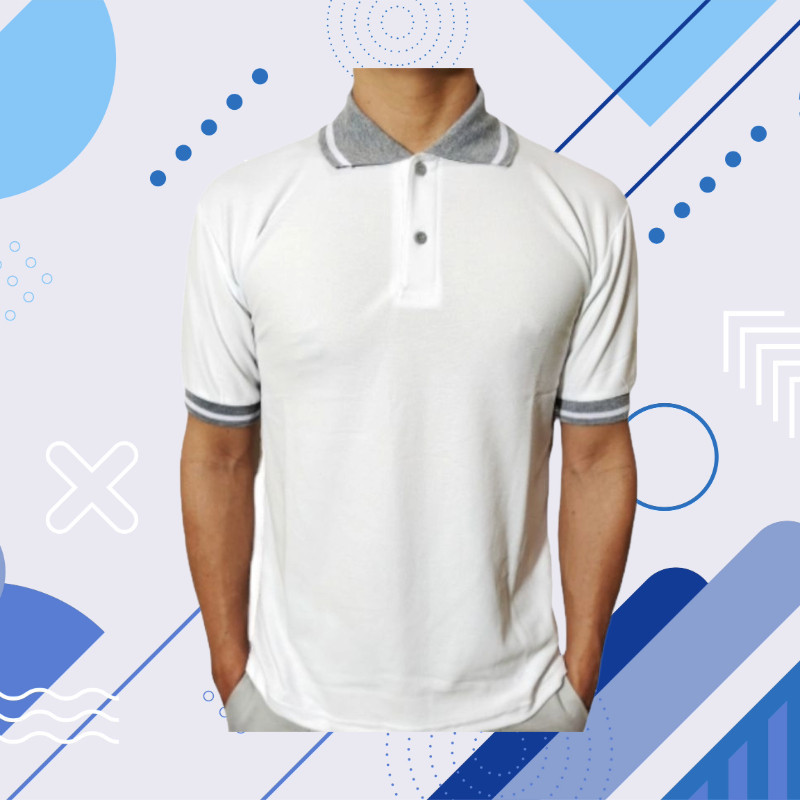 KAOS POLO SHIRT LENGAN PENDEK KERAH KOMBINASI BAJU PRIA WANITA POLOS WARNA HITAM PUTIH COKLAT KUNING