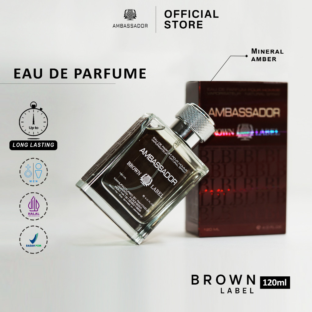PRODUK TERBARU # Ambassador Eau De Parfume Brown Label 120ml Parfum Pria / Minyak Wangi