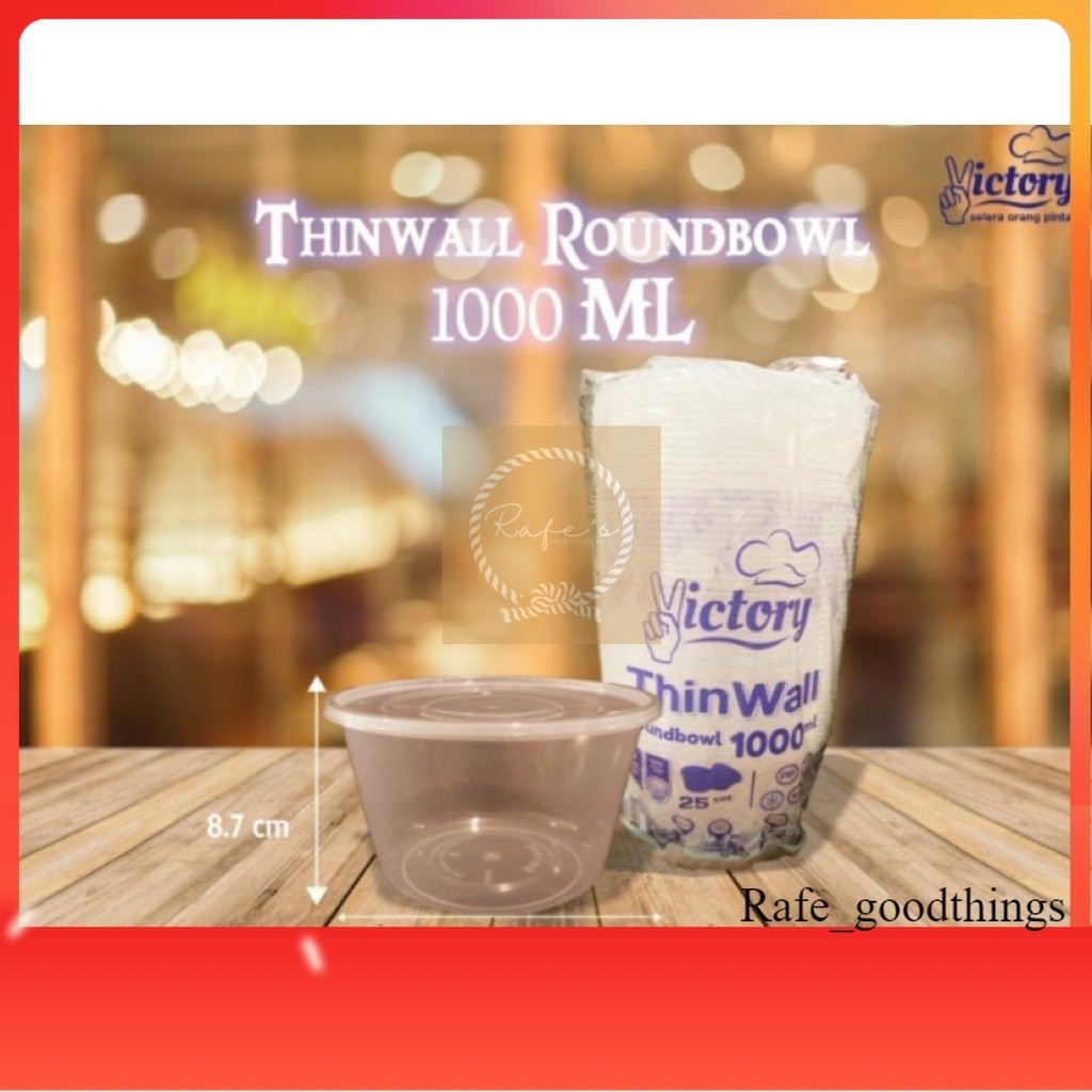 (RB) THINWALL ROUND BOWL 1000ml / MANGKUK PLASTIK WADAH MAKANAN