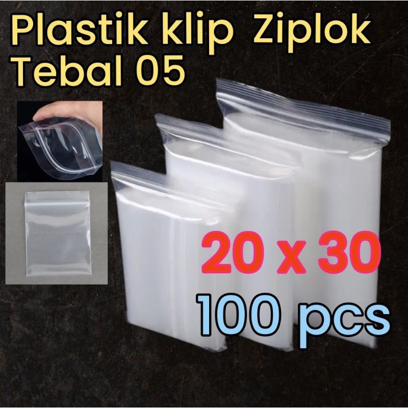 

RB Termurah Plastik Klip ziplok 20 x 30 tebal 05,isi 100 pcs