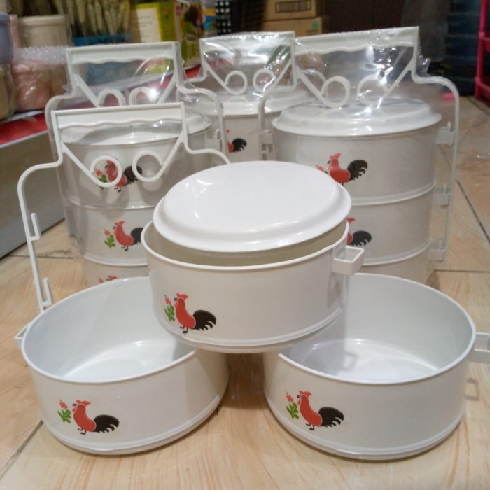 Rantang Unik Rantang Plastik Susun 3 Ayam Jago