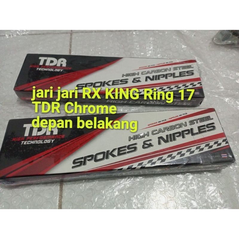 Ruji Jari jari Tdr rx king ring 17 SET depan belakang ring 17  warna CROM mengkilap ORIGINAL TDR RAZ