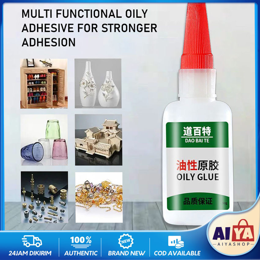 

50G Lem Setan Super Glue Lem Serbaguna Cairan Perekat Super Kuat Lem Instant Oil Glue Lem Plastik Kayu Logam Keramik Silikon Super Kuat