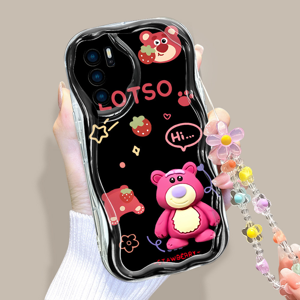 Casing Hp Untuk OPPO A16 A16S Phone Case Bergelombang Cover Cute Lotso Tali Bracelet B3 4005 Softcas