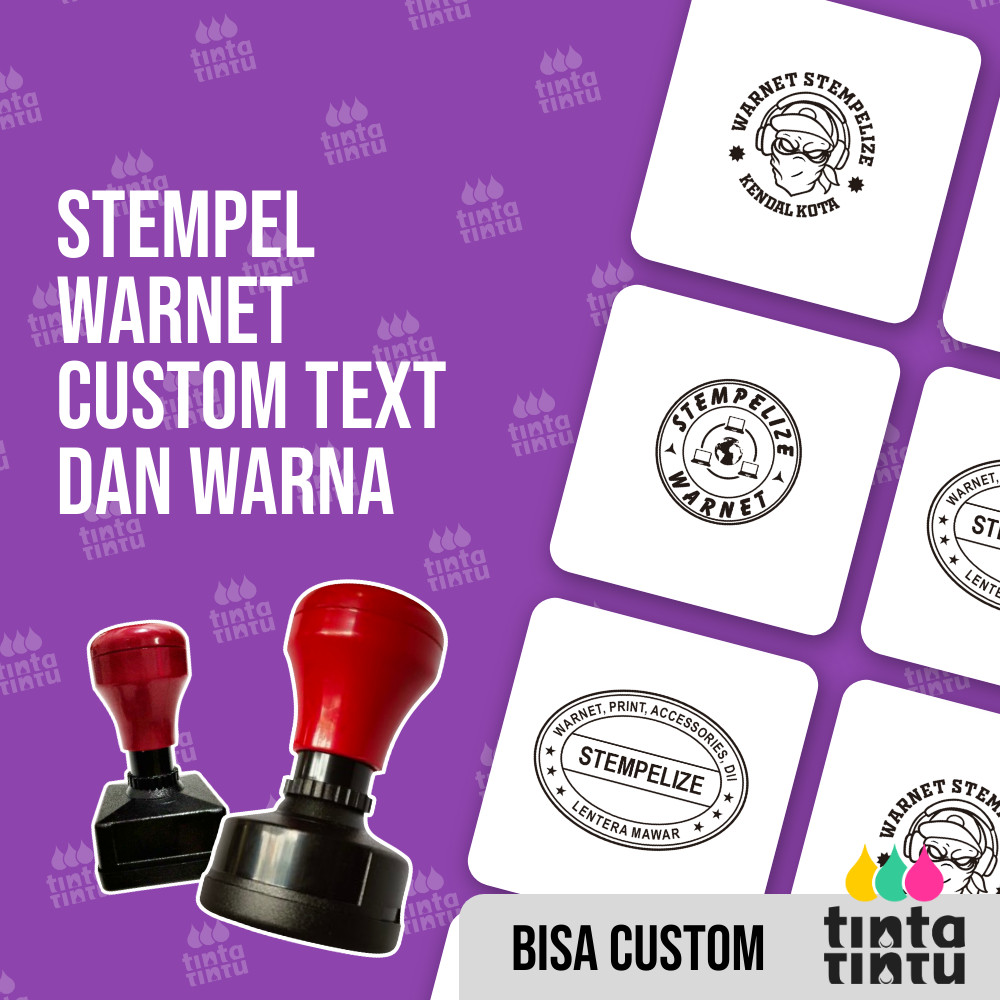 

Stempel Warnet Custom Text dan Warna