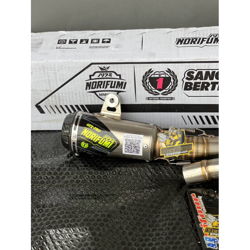 KNALPOT RACING KOMPETISI NORIFUMI GTX-PRO CARBON KAWASAKI KLX/D'TRECKER ORIGINAL NORIFUMI