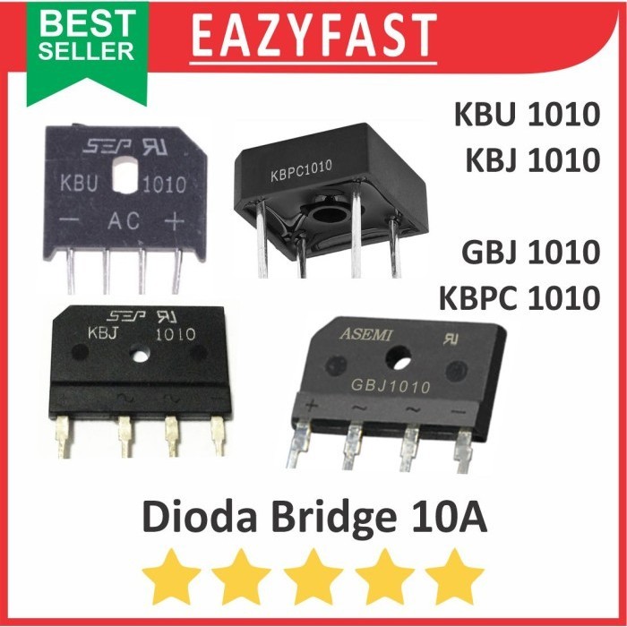 Dioda Kiprok Bridge 10A 10 A Ampere Diode Rectifier KBU1010 KBJ1010 GBJ1010 KBPC1010 Jembatan Penyea