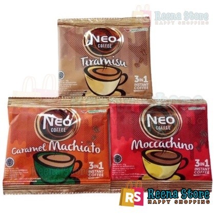 

NEO COFFEE 20gr 3 IN 1 MOCCACHINO TIRAMISU CARAMEL MACHIATO 1 RENCENG 1 (10 x 20 gr) - Reena Store