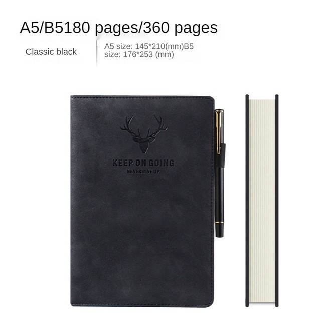 Buku Catatan Jurnal aesthetic A5 Super Tebal Diary 360 Halaman Cover Kulit Binder Anti Air Buku