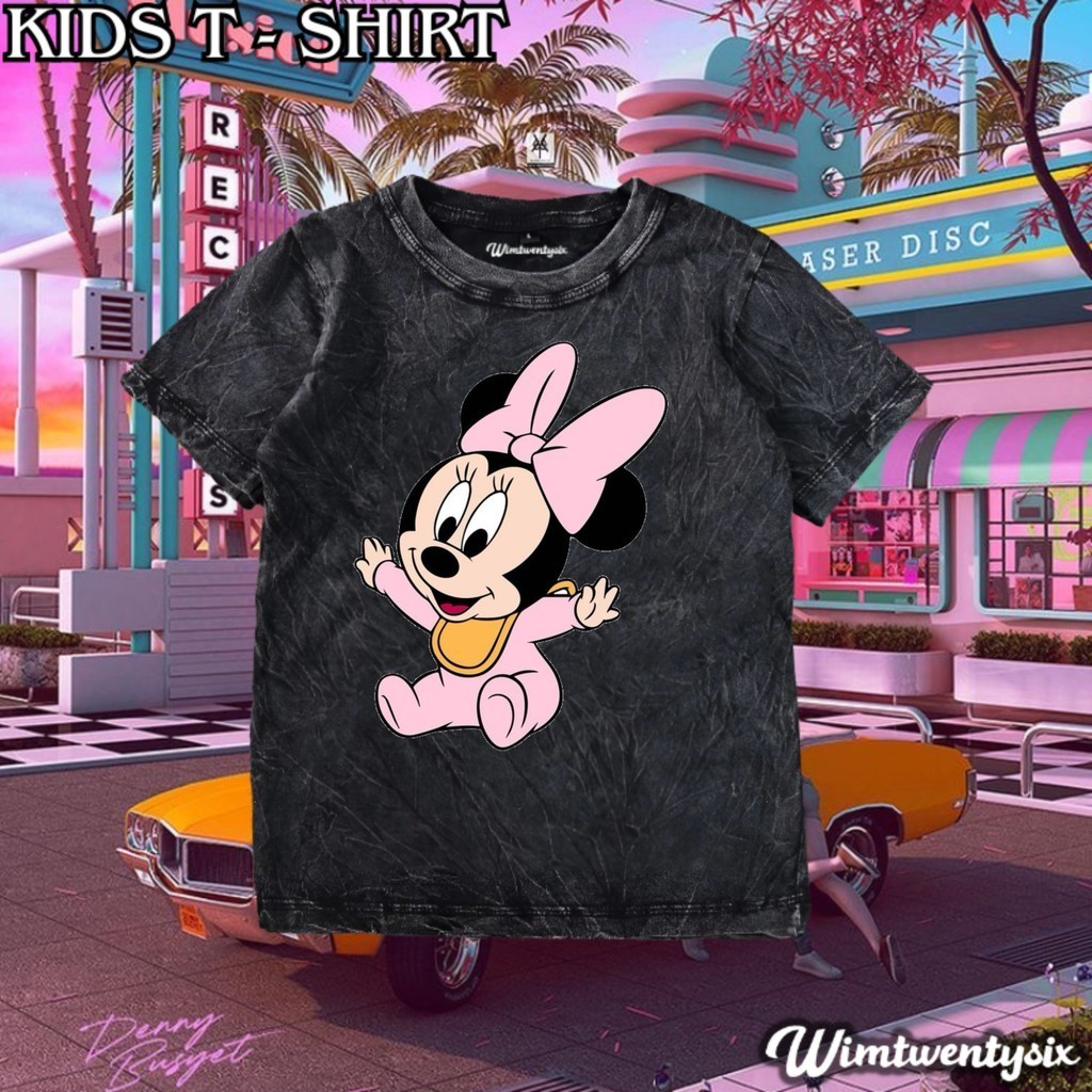 kaos baby minnie mouse super junior washing vintage tee | kaos anak | baju anak