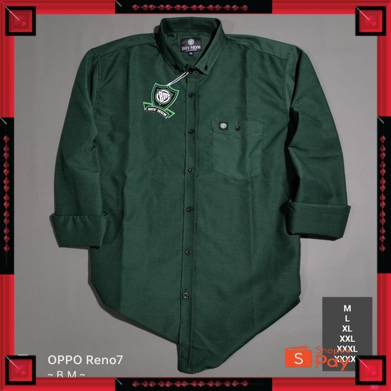 KAIN ADEM LEMBUT HALUS TEBAL / KEMEJA POLOS WARNA HIJAU BOTOL PANJANG DAN PENDEK KEMEJA POLOS JUMBO 