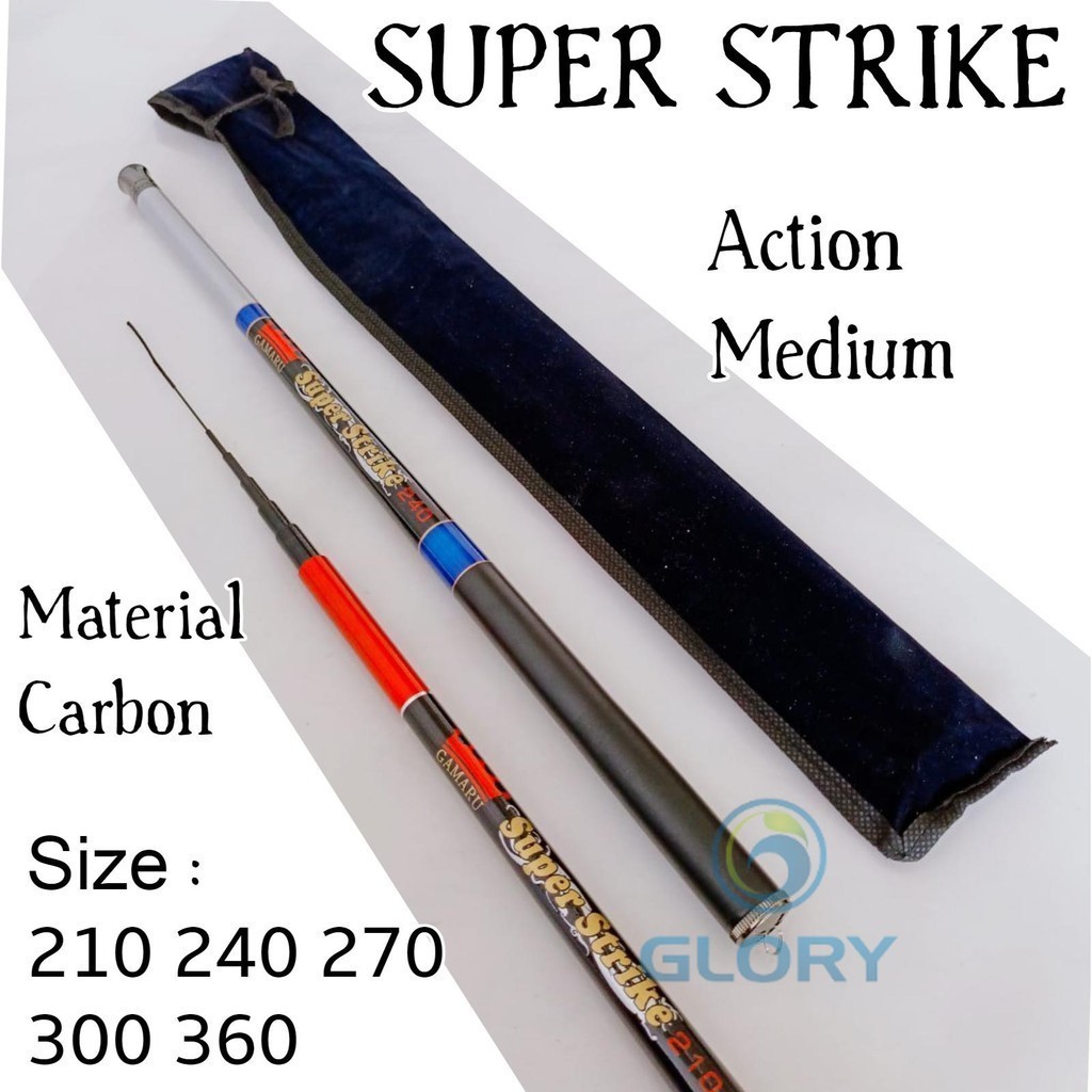 Gamaru Super Strike 210 240 450 Joran Tegek Ruas Pendek Bahan Carbon Action Medium Walesan Tongkat P