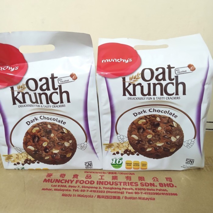 

Terbaru- Oat Crunch Dark Chocolate 416g / Munchys Oat Crunch DarkChocolate 416g