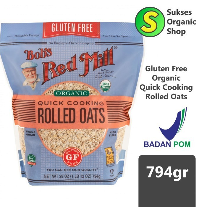 

Terbaru- Gluten Free Quick Cooking Rolled Oats Organic | Bob's Red Mill | 907gr